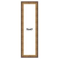 11x47 Frame Vintage Gold Solid Wood Picture Frame | 2.5 Inch Moulding Width | Ornate Bronze Museo