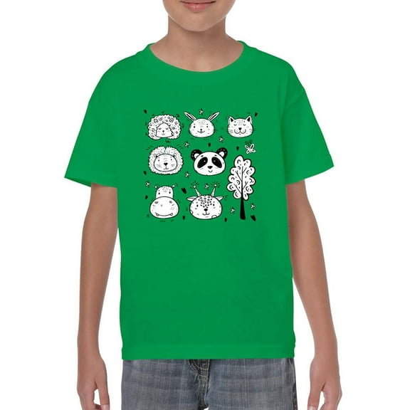 Kids Animals Drawing T-Shirt Juniors -Image by Shutterstock,  x-Large