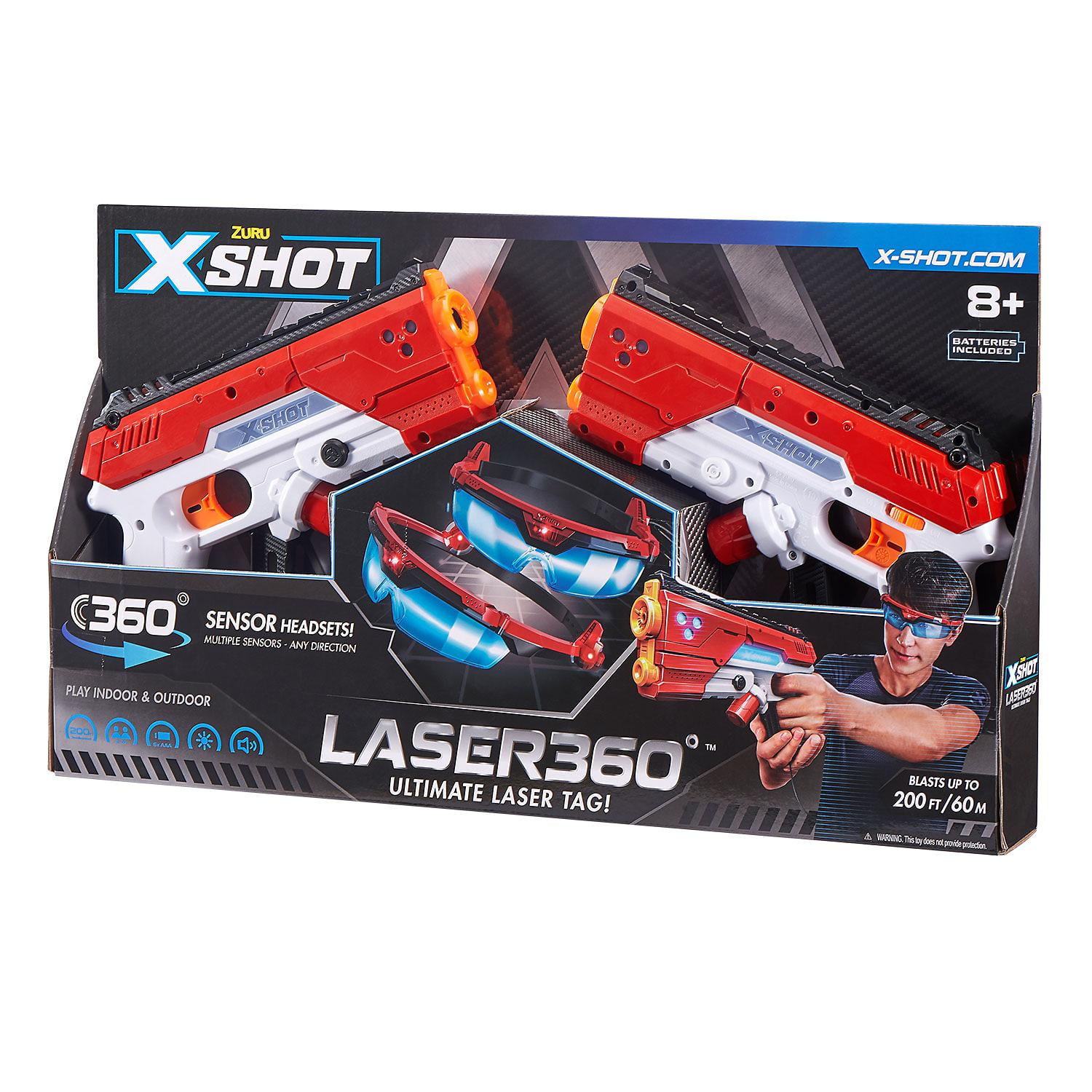 30M Battle Zuru X-Shot KINDER Laser 360 Ultimate Laser Tag 2 Infrarot Pistolen 