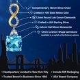 thumbnail image 2 of 925 Silver and 10K Yellow Gold Swiss Blue Topaz and Moissanite and Lab Grown Diamond Pendant Necklace for Women | 8.53 Cttw | Gemstone November Birthstone | Cushion 12MM | With 18 inch Chain, 2 of 6