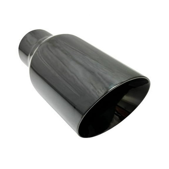 Exhaust Tip 2.25" Inlet 4.00" Outlet 8.00" long WBOSS4008-225-DW-BC-SS Weld On Slant Angle Black Chrome 304 Stainless Steel Wesdon Exhaust Tip