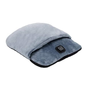 Agiferg USB Removable And Washable Foot Warmer Shock Massage Foot Pad Foot Massager Heating Shoes 3 Gear Flannel Shoes