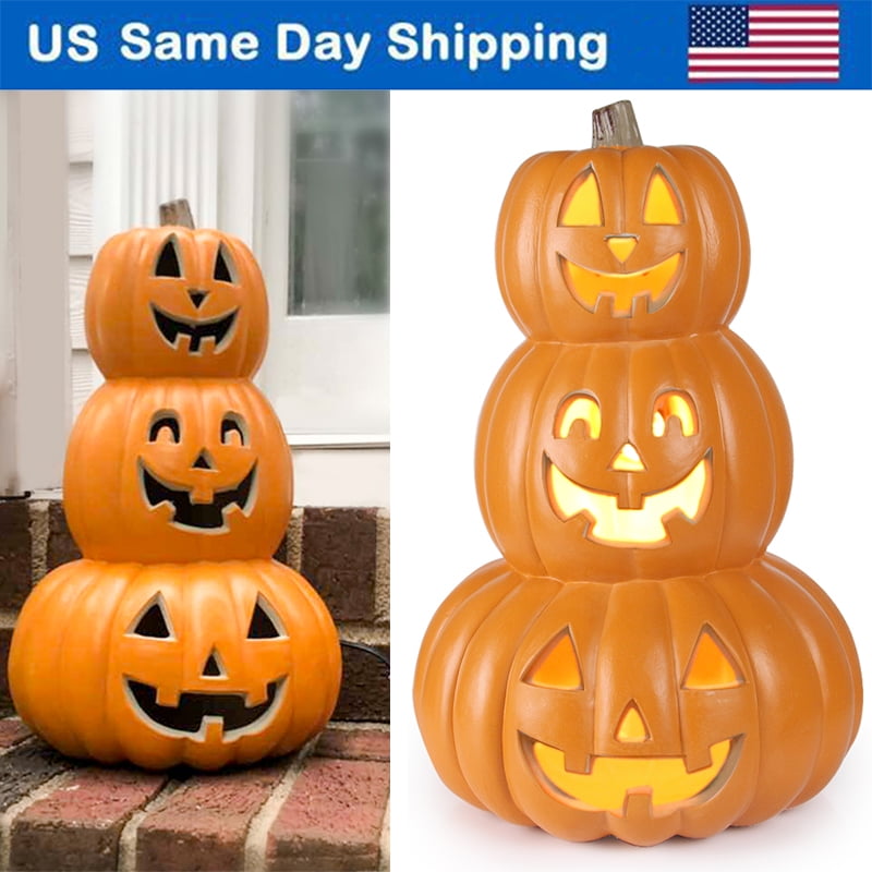 14IN Halloween Pumpkin Lantern LED Jack O Lantern Battery Operated