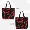 thumbnail image 4 of Sigee Cherry Print Large Capacity Zippered Tote Bag - Durable, Stylish and Versatile for Everyday Use, 4 of 9