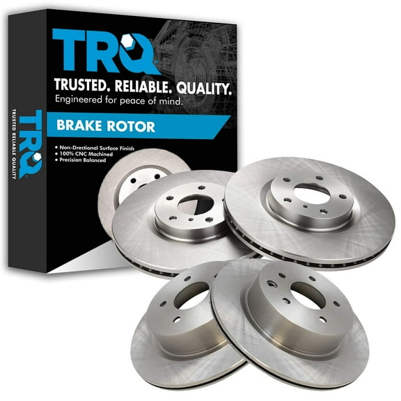 TRQ Front & Rear Disc Brake Rotor Kit for Nissan Infiniti