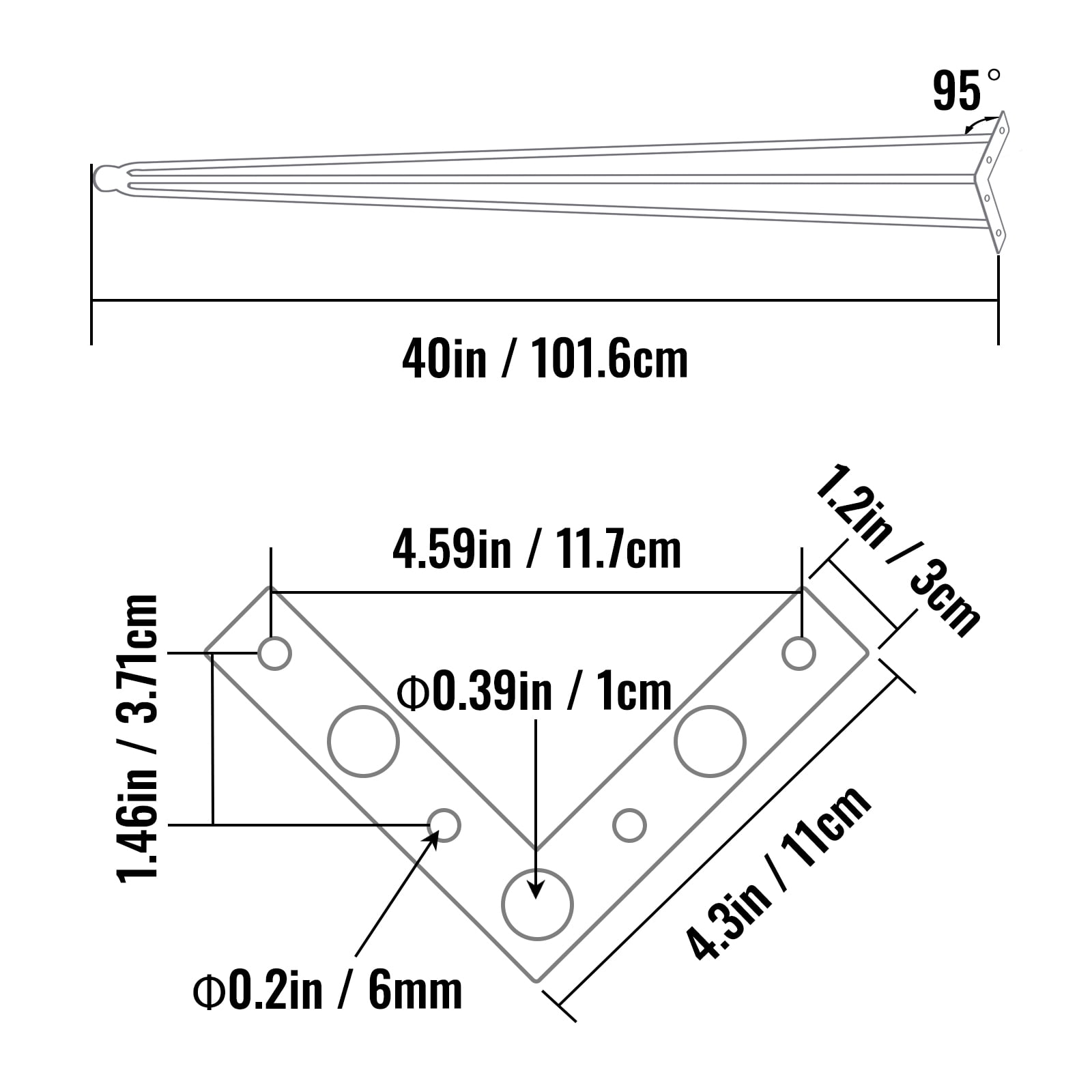 KFFKFF 40 inch Hairpin Table Legs Black Set of 4 Desk Legs Each 100lbs Capacity Hairpin Desk Legs 3 Rods for Bench Desk Dining End Table Chairs DIY Table Legs Heavy Duty Carbon Steel Furniture Legs