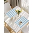 thumbnail image 5 of Blue Striped Placemats Set of 6, Rustic Farmhouse Stripes Placemats for Dining Table, Place Mats for Kitchen Tabletop, Waterproof Wipeable Dining Table Mats Set, 5 of 9