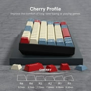 COSTOM PBT Keycaps Set, Double Shot 137 Key Caps,Cherry Profile Custom Keycap for 60 65 75 100 Percent Key Gaming Mechanical Keyboard,Blue&Red