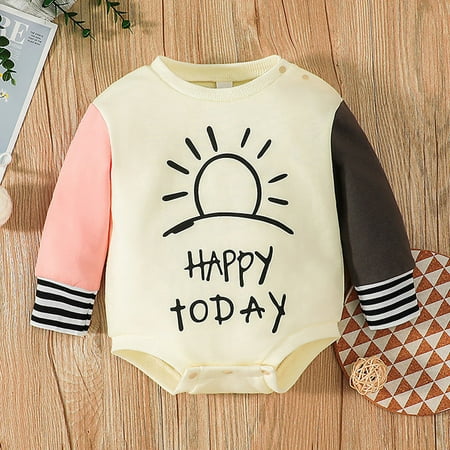 

Hunpta Infant Toddler Boys Girls Long Sleeve Letter Prints Triangle Romper Newborn Bodysuits