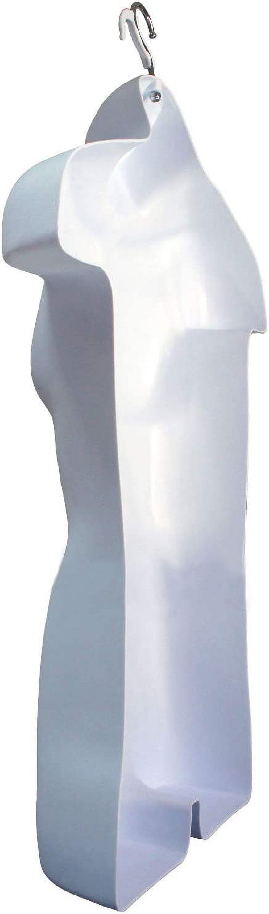 3 White Mannequin Forms - Male Female & Child Torso Set & Hanging Hook, S-M Sizes