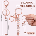 thumbnail image 3 of 12 Pcs Beadable Keychain Bars for Beads Blank Beaded DIY Projects Pendant Rose Gold, 3 of 6