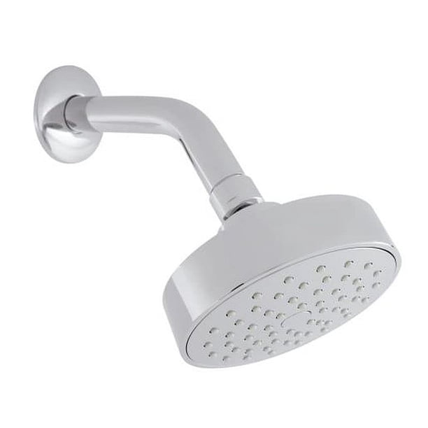 URREA 3018B Regadera tipo cebolla redonda con brazo y chapetón, ABS con brazo de acero inoxidable, certificado NOM-008-CONAGUA-1998, garantía 100 años en defectos de f