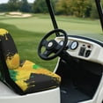 thumbnail image 4 of FUIALDOLG Universal Golf Cart Seat Covers Ezgo Jamaican Flag Print Dress UP Older Breathable Golf Cart Front Seat Cover Fit Like a Glove, Easy to Install, Washable, 4 of 8