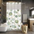 thumbnail image 5 of No Hook Sage Green Polka Dots Shower Curtain with Snap in Liner Set, Modern Abstract Art Waterproof Fabric Bathroom Curtains with See Through Top Window, Hotel Style Small 36 x 72 Inch, 5 of 9