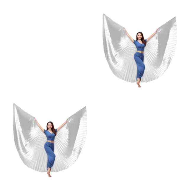 Moyic Ala de danza del vientre de 360 grados con palo telescópico disfraces de adultos accesorios de baile profesional femenino para Type2 NO2