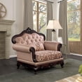 thumbnail image 5 of Furniture of America Adelaide Brown Tufted Fabric Accent Chair in Dark Cherry, 5 of 11