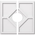 thumbnail image 2 of Ekena Millwork CMP18EY2-05000 18 in. OD x 5 in. ID Square Embry Architectural Grade PVC Contemporary Ceiling Medallion - 2 Piece, 2 of 4