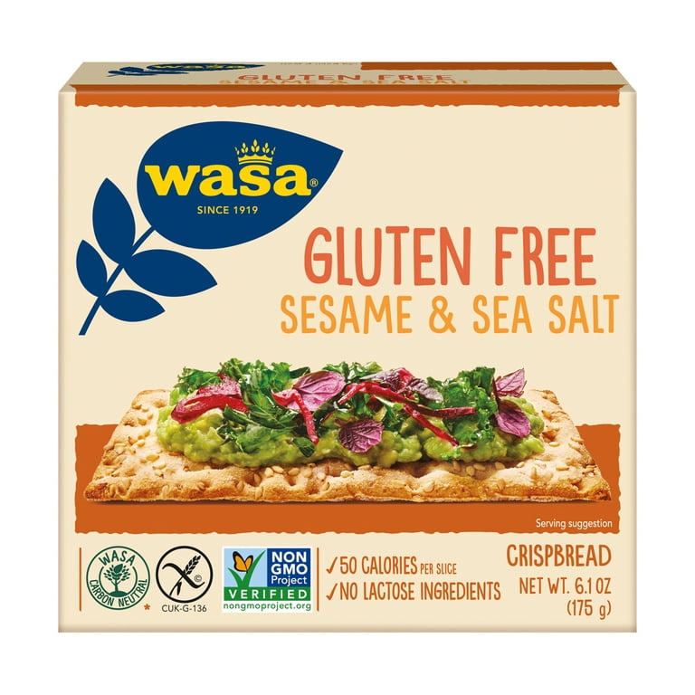 Wasa Gluten Free Sesame and Sea Salt Crispbread, 6.1 Ounce -- 10 per Case.