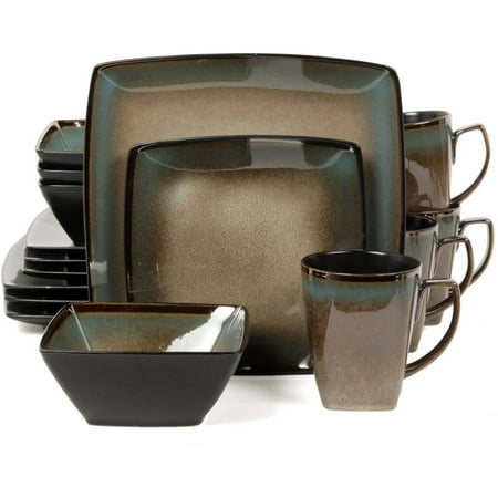 Square Dish Sets - Gibson Tequesta 16-Piece Dinnerware Set