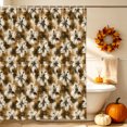 thumbnail image 4 of Brown Flowers Shower Curtain Set - Small 36" x 72" Washable Bathtub Curtain with 12 Hooks, Farmhouse Vintage Blooms Botanical Floral Waterproof Fabric Stall Shower Curtains for Bathroom Décor, 4 of 8