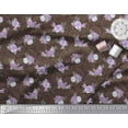 thumbnail image 3 of Soimoi Brown Silk Fabric Circle & Peony Floral Printed Fabric 1 Yard 44 Inch Wide, 3 of 3