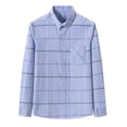 thumbnail image 1 of Blusa y camisa de manga larga con cuello vuelto para hombre, estampada, informal, formal, con solapa, de poliéster, 1 of 8