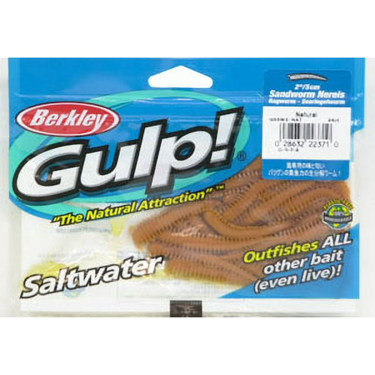 2 Packs Gulp Saltwater Fishing Baits 2 Sandworm Nereis Bloody Red Color