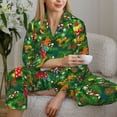 thumbnail image 6 of Yiaed Cute Christmas Stocking Bear Print Pajamas Women's Long Sleeve Sleepwear Soft Button Down Loungewear Pjs Lounge Set Nightwear Womens Pajama Pants-XX-Large, 6 of 7