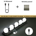 thumbnail image 3 of 5 Bulb Makeup Mirror Light 3-color Stepless Dimmable Dressing Vanity Table Bathroom Wall Lamp Battery Powered ,Widely Use, 3 of 7