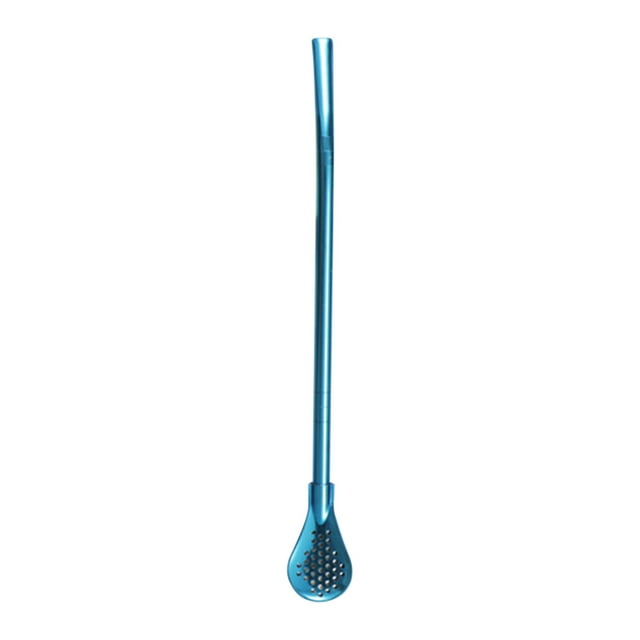 ICQOVD Stainless Steel 304 Detachable Straw Colander Tea Leaking Spoon Milk Tea Coffee Stirring Spoon
