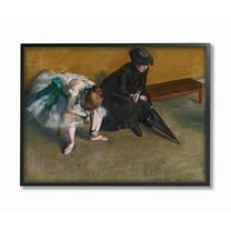 Stupell Industries Ballet Break Classic Degas Painting Black Framed Art Print Wall Art, 24x30, by Edgar Degas
