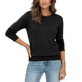 thumbnail image 7 of Tauxra Women's Casual Tops, Fall Winter Casual Knit Long Sleeve Lightweight Top, Women's Crew Neck Pullover, 7 of 7