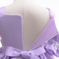 thumbnail image 6 of Girls Off Shoulder Purple Princess Dress Special Occasion Satin Gowns for 3-10Years Kid, 6 of 7