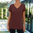 thumbnail image 4 of T Shirts For Women Womens Tops Spring And Autumn Short Sleeved V Neck T Shirt Top, 4 of 7