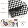 thumbnail image 6 of Area Rug for Living Room, Farmhouse Rooster Non-Slip Indoor Large Carpet for Bedroom/Dining Room, Country Watercolor Flowers Black Plaid Washable Low-Profile Rectangle Floor Runner Rugs - 4 x 6 Ft, 6 of 8