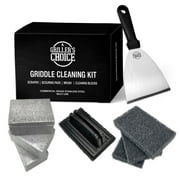 Commercial Griddle Cleaning Kit-Flat Top Grill Cleaner: 3 Cleaning Block,4 Scouring Pad,1 Cleaning Brush,1 Scraper. Heavy Duty Grill Cleaning Kit for Griddle. Griddle Accessories by Grillers Choice