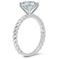 thumbnail image 3 of 2 ct Round Cut Simulated Blue Diamond Solitaire 18K White Gold Womens Engagement Ring, 3 of 5
