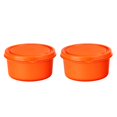 thumbnail image 1 of oliveware SOPL (logo) with Device Benny Containers with BPA Free Airtight Lid, Inside Steel Container, Microwave Safe & Leak Proof, Home & Office Use, Set of 2 (450ml) - Orange, 1 of 1