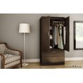 thumbnail image 3 of South Shore Acapella Transitional Wardrobe Armoire, Chocolate, 3 of 4