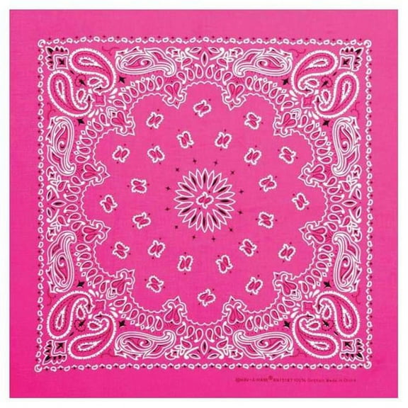 Carolina Manuf Neon Paisley Bandana - Vibrant Pink Bandana for Stylish Accessories