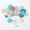 thumbnail image 2 of Gostoto Cotton Balls Fairy Lights Battery Operated 10/20 LED Cotton Balls String Light 4cm Diameter for Bedroom Party Indoor Wedding Festival Decor, 2 of 4