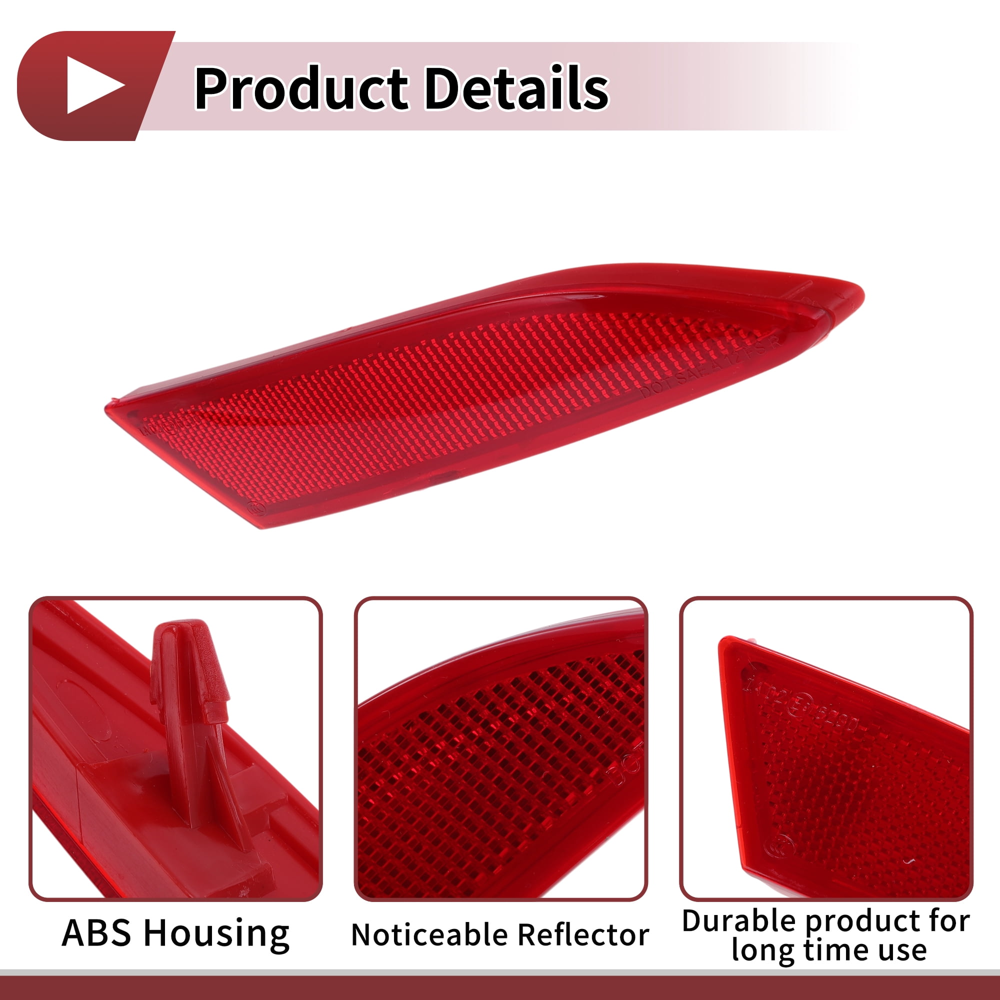 Unique Bargains Bumper Reflector Side Marker for Ford Focus 2012-2018 Rear Right Bumper