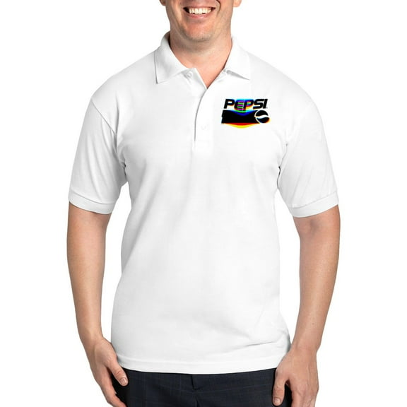 CafePress - Pepsi Logo Glitch Polo Shirt - Golf Shirt, Pique Knit Golf Polo