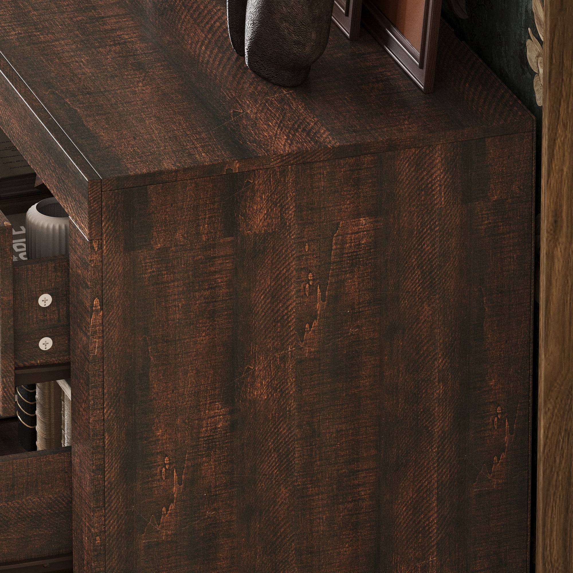 KULAGAGA 9 Drawer Dresser for Bedroom, Wide Dresser with Drawer Organizer, Wood Grain Chest of Drawers, 63" W Chests Organizer with Easy Pull Handles for Living Room, Entryway, Brown