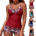 thumbnail image 2 of Qingpeng Womens 2 Piece Tankini Set Swim Beach Outfits Print Casual Holiday Boyshort Bikini Swimsuit for Summer, 2 of 7