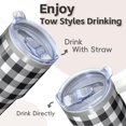 thumbnail image 4 of 20oz Geometric Pattern Handle Tumbler, Double Wall Insulated Stainless Steel Travel Coffee Mug Leak Proof with Straw, 4 of 5