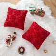 thumbnail image 2 of Christmas Pillow Covers 18x18 Inch Set of 2 Soft Plush Faux Fur Snowflake Decorative Couch Cushion Case Throw Pillows Pillowcases for Couch Sofa Holiday Festivals Winter Decor, 2 of 7