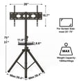 thumbnail image 4 of Tripod TV Stand for 23-75 Inch TVs with ±15° Tilt, 4-Level Height Adjustable, 360° Rotating Shelf & Non-Slip Base, Black, 4 of 8