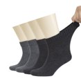 thumbnail image 4 of HUGH UGOLI Men's Cotton Diabetic Ankle Socks, Wide, Thin, Loose Fit and Stretchy, Seamless Toe & Non Binding Top, 8 Pairs, Charcoal / M.Grey, Shoe Size: 8-11, 4 of 4