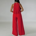 thumbnail image 7 of Summer Savings Clearance! Edvintorg 2 Piece Chiffon Outfits For Women Sexy Sleeveless Crop Top High Waist Wide Leg Long Pants Sets Elegant Matching Sets For Women Summer Red S, 7 of 7